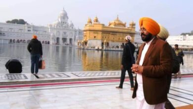 Tarunpreet Singh Saund appeared before Sri Akal Takht Sahib walking barefoot