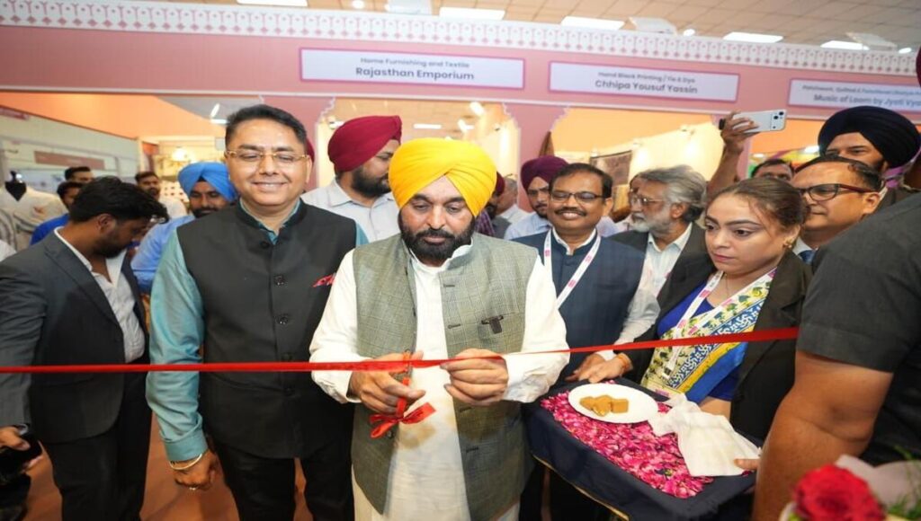 CM Mann projects Punjab as the top choice for investors at Bharat Tex 2026.