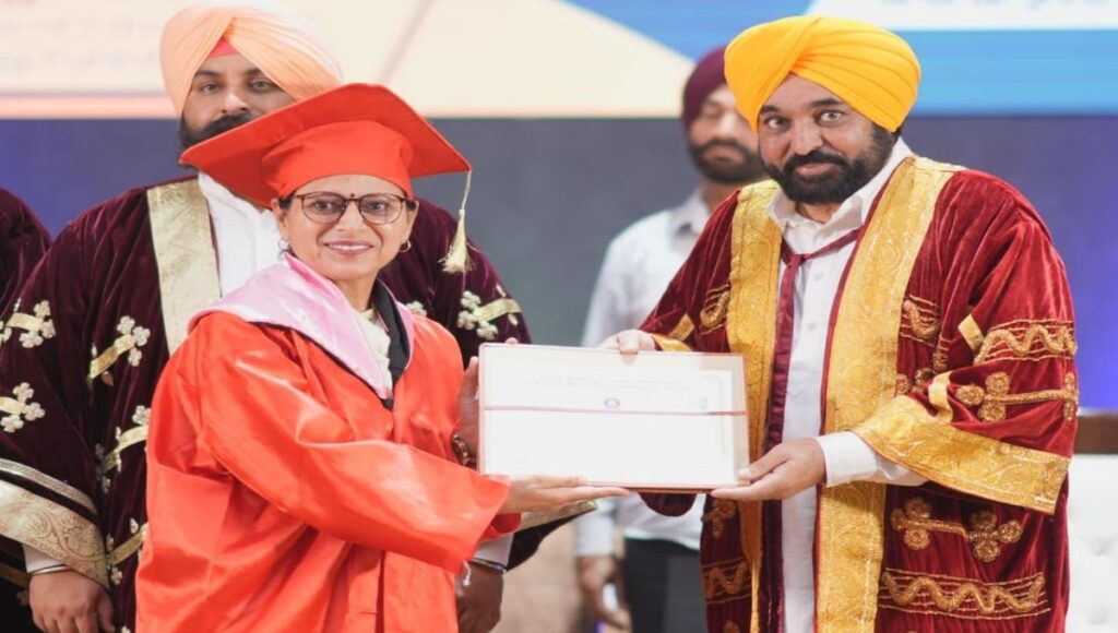 CM Mann arrives at the convocation ceremony of I.K. Gujral Punjab Technical University.