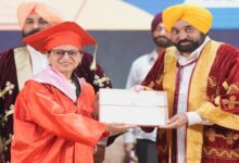 CM Mann arrives at the convocation ceremony of I.K. Gujral Punjab Technical University.