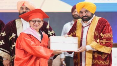 CM Mann arrives at the convocation ceremony of I.K. Gujral Punjab Technical University.