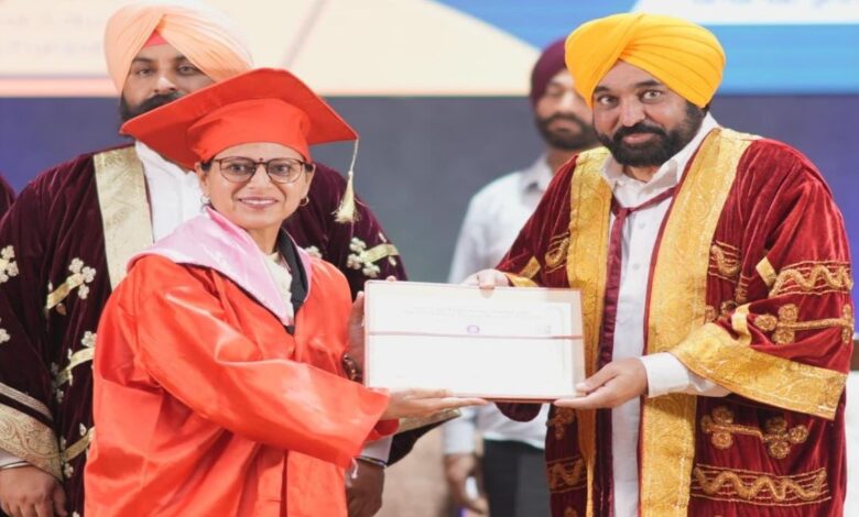 CM Mann arrives at the convocation ceremony of I.K. Gujral Punjab Technical University.